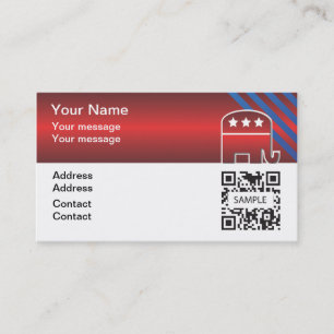 Business Card Template Republican Elephant