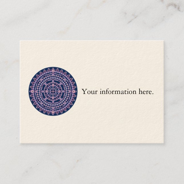 Business Card Template with Nightblooming Mandala (Front)