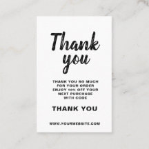 Business Card Thank You Order Modern Simple