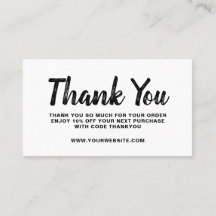 Business Card Thank You Order Modern Simple