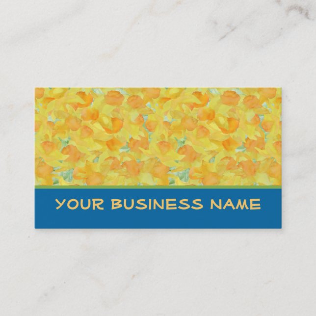 Business Card to Customize: Golden Daffodils (Front)