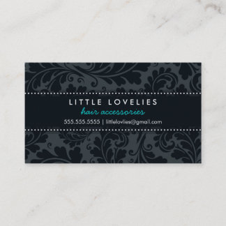 BUSINESS CARD trendy flourish grey charcoal black