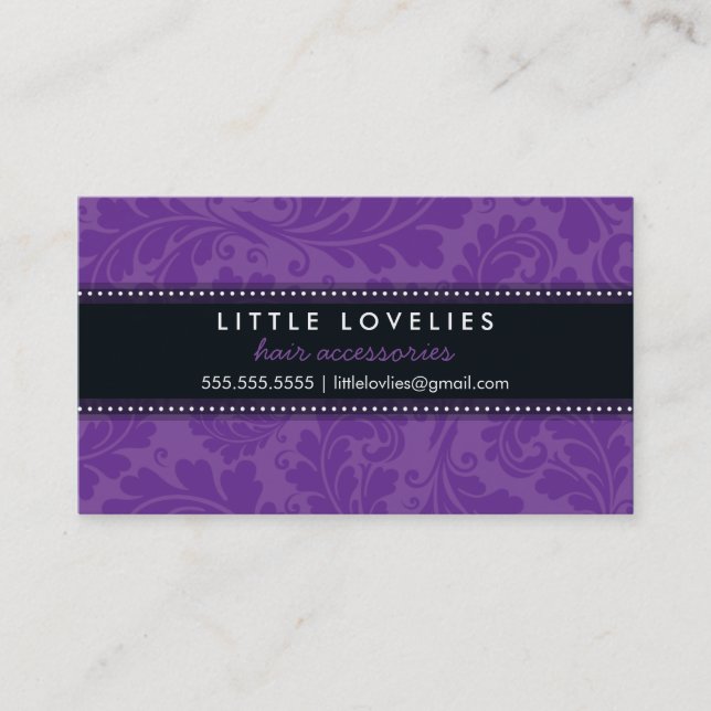 BUSINESS CARD trendy flourish violet purple black