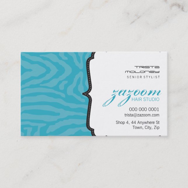 BUSINESS CARD trendy zebra stripe (Front)