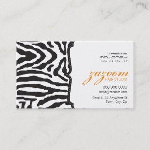 BUSINESS CARD trendy zebra stripe orange