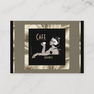 Business Card Vintage Art Deco Cafe Business