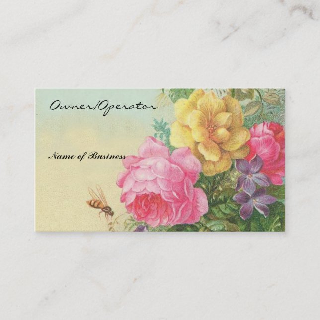 Business Card-Vintage Floral Business Card (Front)