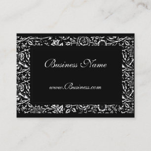 Business Card Vintage Ornate Frame Black White