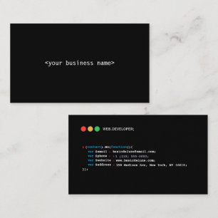 Business Card - Web developer style