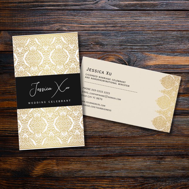 Business Card, Wedding Celebrant gold look  Card (Creator Uploaded)