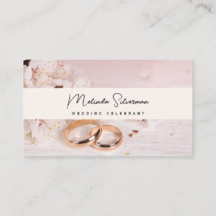 Business Card, Wedding Celebrant white and pastel Card