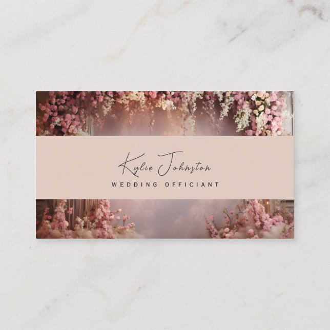 Business Card, Wedding Officiant soft tones Card (Back)