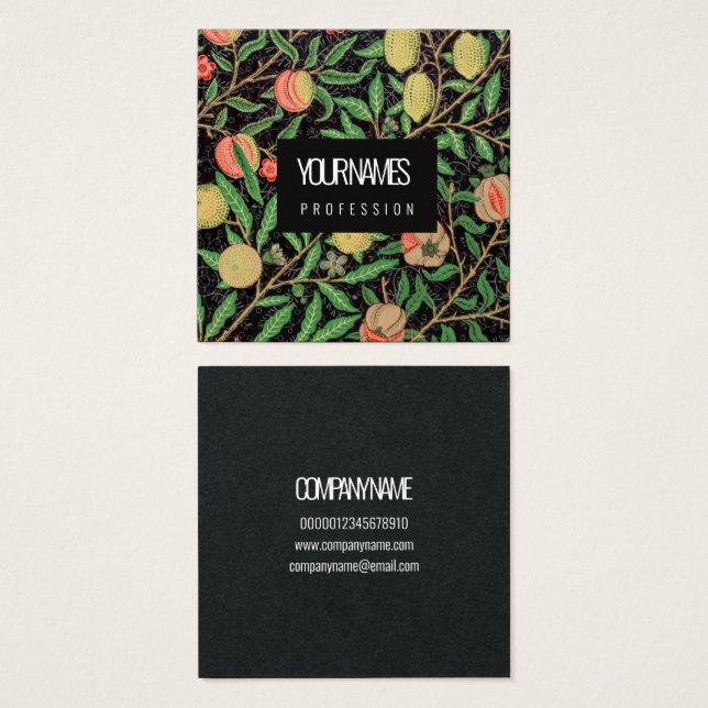BUSINESS CARD : WILLIAM MORRIS : POMEGRANATE (Front & Back)