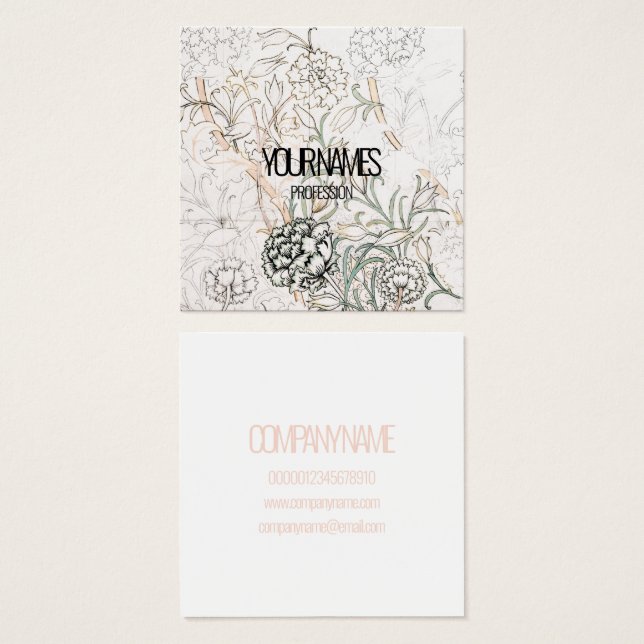 BUSINESS CARD : WILLIAM MORRIS : WILD TULIP (Front & Back)
