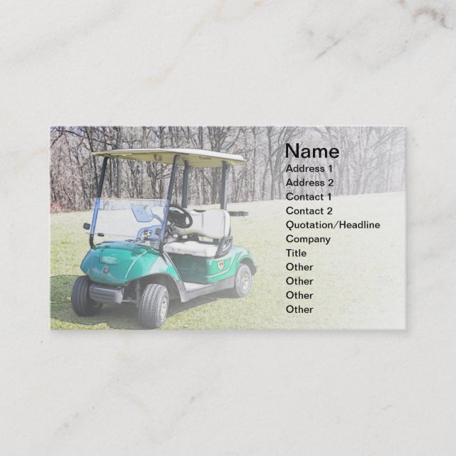 business card with a golf cart (Front)