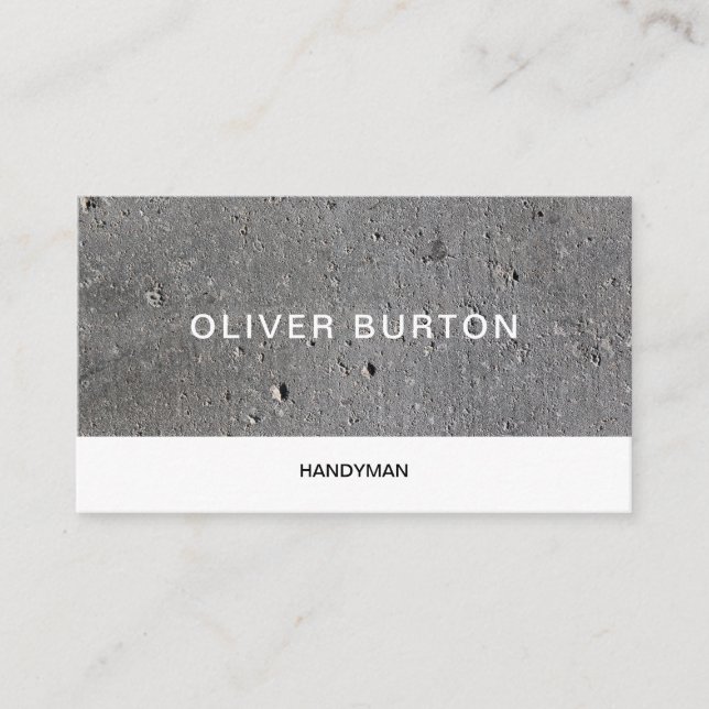 Business card with concrete texture. (Front)