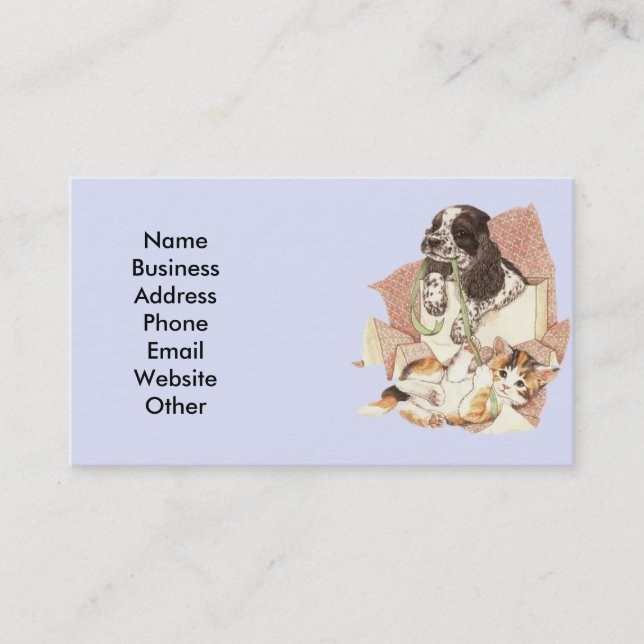 Business Card with Dog and Cat (Front)