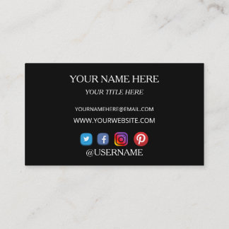 Business Card with Elegant White Typography