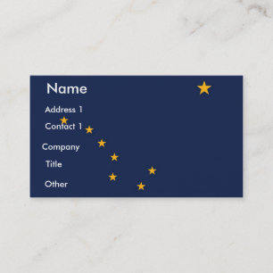 Business Card with Flag of Alaska U.S.A.