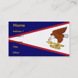 Business Card with Flag of American Samoa U.S.A.