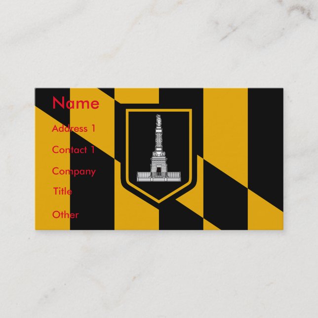 Business Card with Flag of Baltimore, U.S.A. (Front)