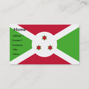 Business Card with Flag of Burundi