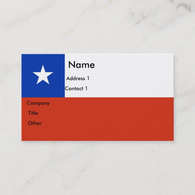 Business Card with Flag of Chile (Front)