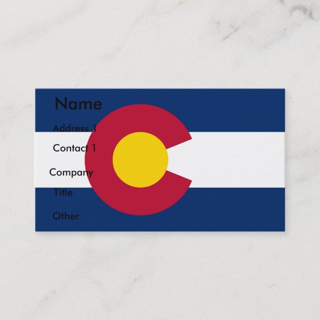 Business Card with Flag of Colorado, U.S.A. (Front)