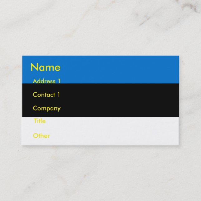 Business Card with Flag of Estonia (Front)