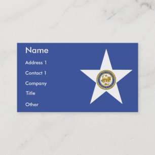 Business Card with Flag of Houston, U.S.A.