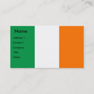 Business Card with Flag of Ireland