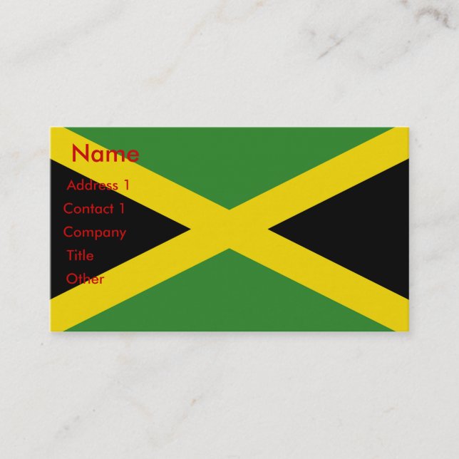 Business Card with Flag of Jamaica (Front)