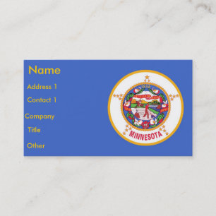 Business Card with Flag of Minnesota U.S.A.
