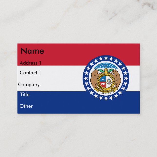 Business Card with Flag of Missouri U.S.A. (Front)