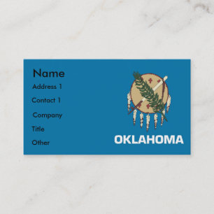 Business Card with Flag of Oklahoma U.S.A.