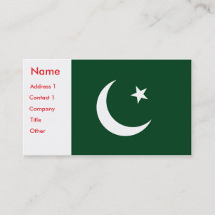 Business Card with Flag of Pakistan
