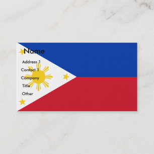 Business Card with Flag of Philippines