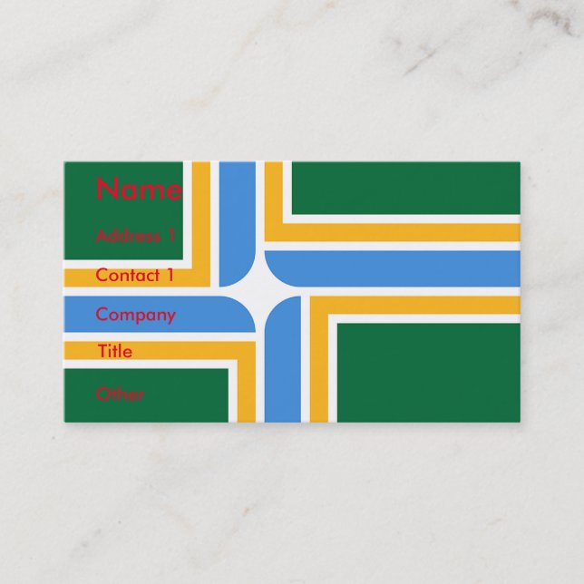 Business Card with Flag of Portland, Oregon (Front)