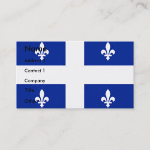 Business Card with Flag of Quebec, Canada