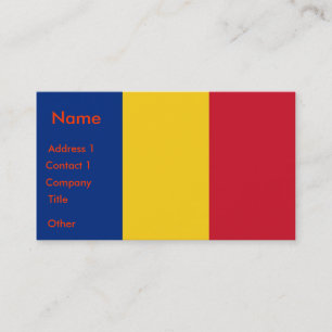 Business Card with Flag of Romania