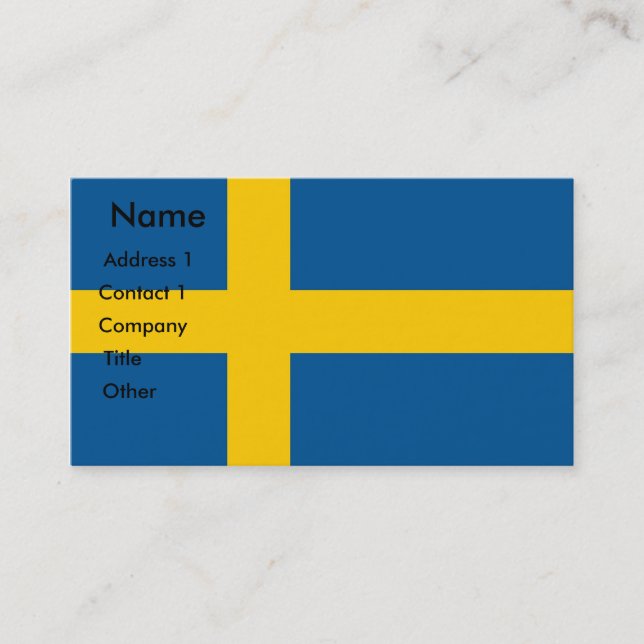 Business Card with Flag of Sweden (Front)