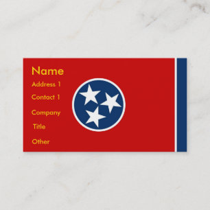 Business Card with Flag of Tennessee U.S.A.