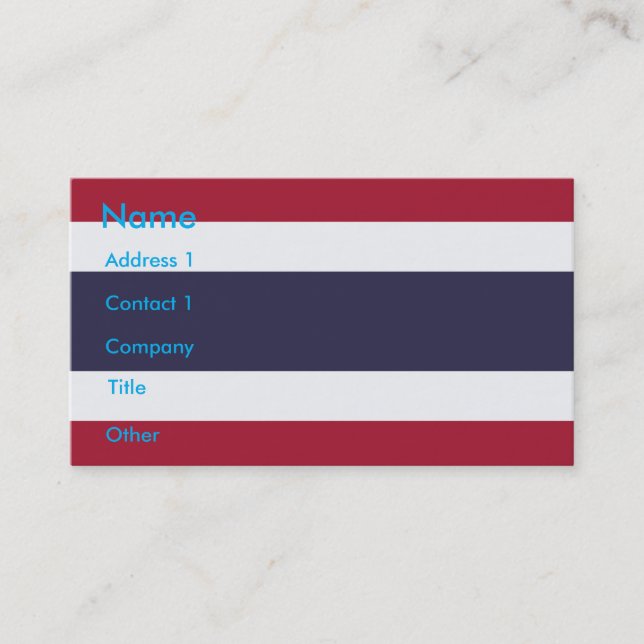 Business Card with Flag of Thailanda (Front)
