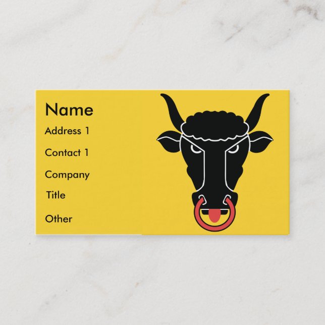 Business Card with Flag of Uri, Switzerland (Front)