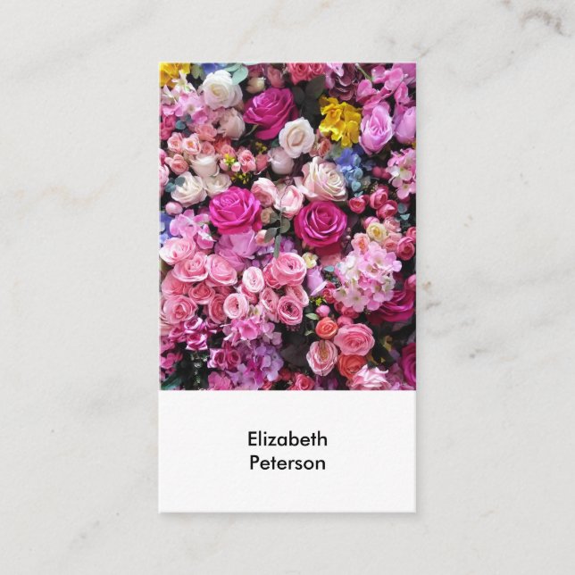Business card with flower background (Front)