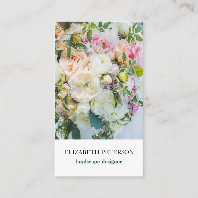 Business card with flower background (Front)