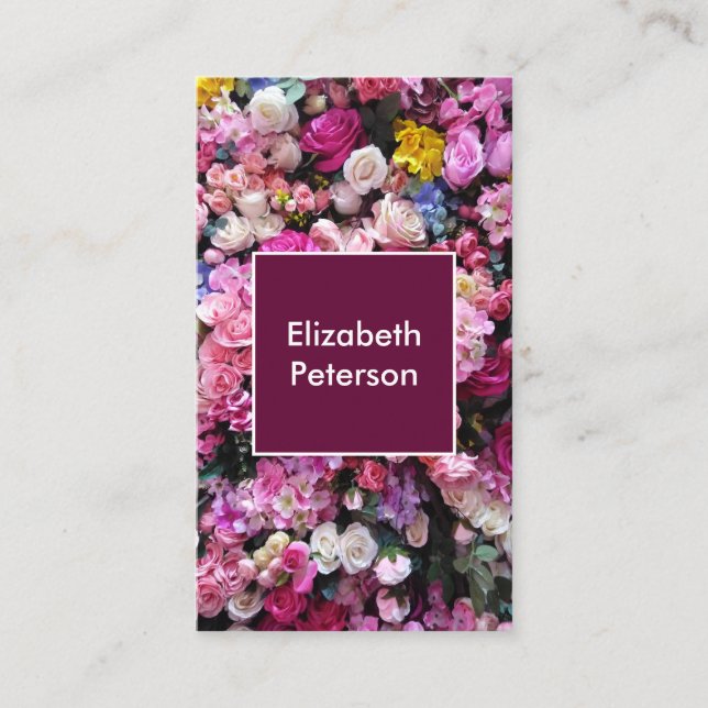 Business card with flower background (Front)