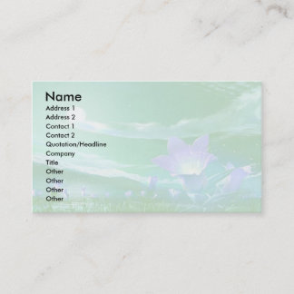 Business Card with Green and Lavender