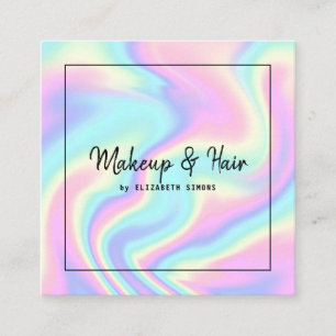 Business card with holographic texture.