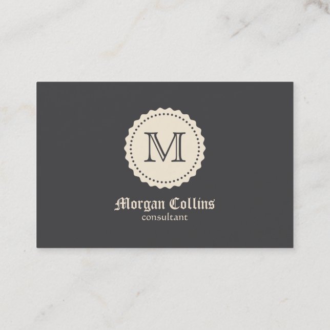 Business card with monogram and seal (Back)